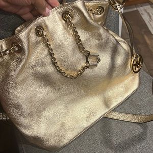 Gold Micheal kors cross body bag